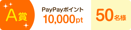 A賞 PayPayポイント 10,000pt 50名様