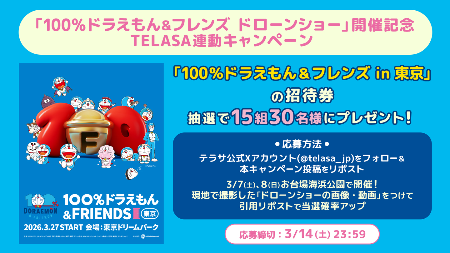 「100%ドラえもん&フレンズ in 東京」の招待券